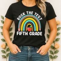 5th Grade Teacher Rock The Test Day Fifth Grade Testing Day Women's T-Shirt thumb 2