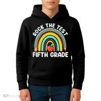 5th Grade Teacher Rock The Test Day Fifth Grade Testing Day Kids Hoodie thumb 4