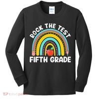 5th Grade Teacher Rock The Test Day Fifth Grade Testing Day Kids Long Sleeve Shirt thumb 0