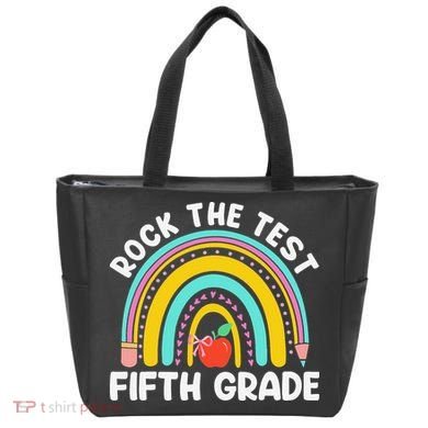 5th Grade Teacher Rock The Test Day Fifth Grade Testing Day Tote Bag