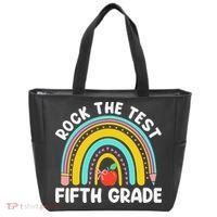 5th Grade Teacher Rock The Test Day Fifth Grade Testing Day Tote Bag thumb 0
