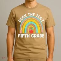 5th Grade Teacher Rock The Test Day Fifth Grade Testing Day T-Shirt thumb 3