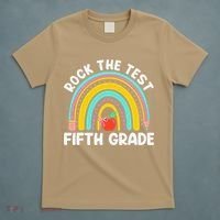 5th Grade Teacher Rock The Test Day Fifth Grade Testing Day T-Shirt thumb 5