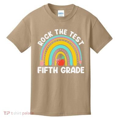 5th Grade Teacher Rock The Test Day Fifth Grade Testing Day Kids T-Shirt