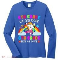 5Th Grade We Are Done 6Th Grade Here We Come Unicorn Meaningful Gift Women's Long Sleeve Shirt thumb 0
