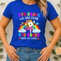 5Th Grade We Are Done 6Th Grade Here We Come Unicorn Meaningful Gift Women's T-Shirt thumb 2