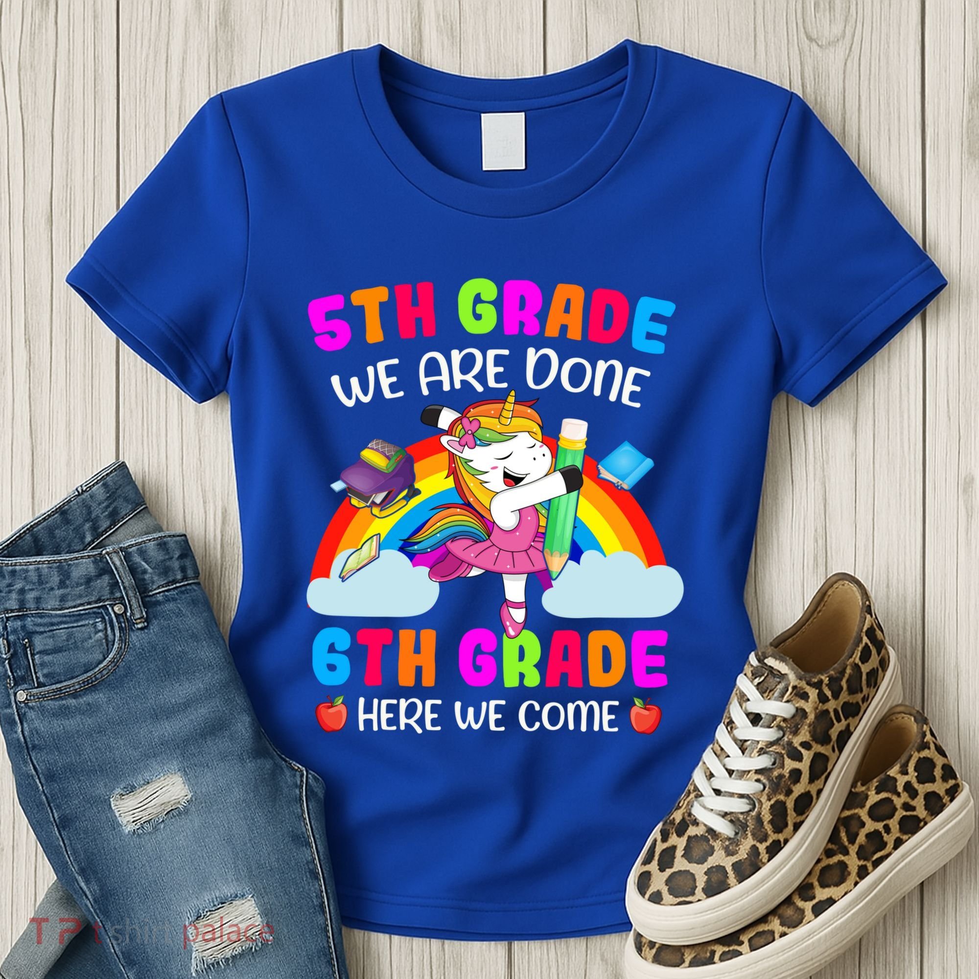 5Th Grade We Are Done 6Th Grade Here We Come Unicorn Meaningful Gift Women's T-Shirt