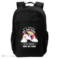 5Th Grade We Are Done 6Th Grade Here We Come Unicorn Rainbow Funny Gift Backpack thumb 0