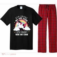 5Th Grade We Are Done 6Th Grade Here We Come Unicorn Rainbow Funny Gift Pajama Set thumb 0