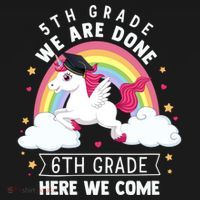 5Th Grade We Are Done 6Th Grade Here We Come Unicorn Rainbow Funny Gift Women's Hoodie thumb 2
