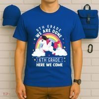 5Th Grade We Are Done 6Th Grade Here We Come Unicorn Rainbow Funny Gift T-Shirt thumb 6