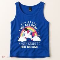 5Th Grade We Are Done 6Th Grade Here We Come Unicorn Rainbow Funny Gift Tank Top thumb 2