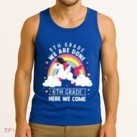 5Th Grade We Are Done 6Th Grade Here We Come Unicorn Rainbow Funny Gift Tank Top thumb 3