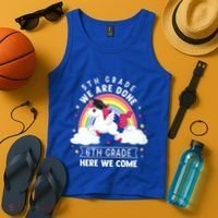 5Th Grade We Are Done 6Th Grade Here We Come Unicorn Rainbow Funny Gift Tank Top thumb 4