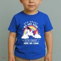 5Th Grade We Are Done 6Th Grade Here We Come Unicorn Rainbow Funny Gift Toddler T-Shirt thumb 2