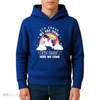 5Th Grade We Are Done 6Th Grade Here We Come Unicorn Rainbow Funny Gift Kids Hoodie thumb 4