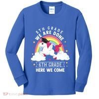 5Th Grade We Are Done 6Th Grade Here We Come Unicorn Rainbow Funny Gift Kids Long Sleeve Shirt thumb 0