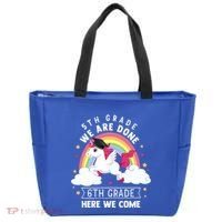 5Th Grade We Are Done 6Th Grade Here We Come Unicorn Rainbow Funny Gift Tote Bag thumb 0