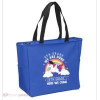 5Th Grade We Are Done 6Th Grade Here We Come Unicorn Rainbow Funny Gift Tote Bag thumb 2