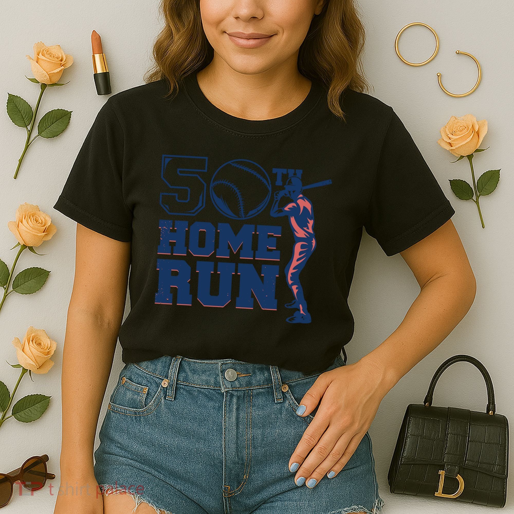 50th Home Run Baseball Birthday Gift Comfort Colors Boxy T-Shirt