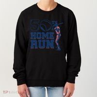 50th Home Run Baseball Birthday Gift Women's Sweatshirt thumb 0