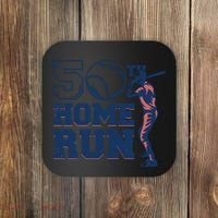 50th Home Run Baseball Birthday Gift Coaster thumb 0