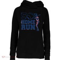 50th Home Run Baseball Birthday Gift Womens Funnel Neck Pullover Hood thumb 0