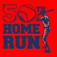 50th Home Run Baseball Birthday Gift Santa Hat thumb 1