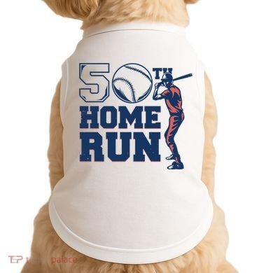 50th Home Run Baseball Birthday Gift Doggie Tank