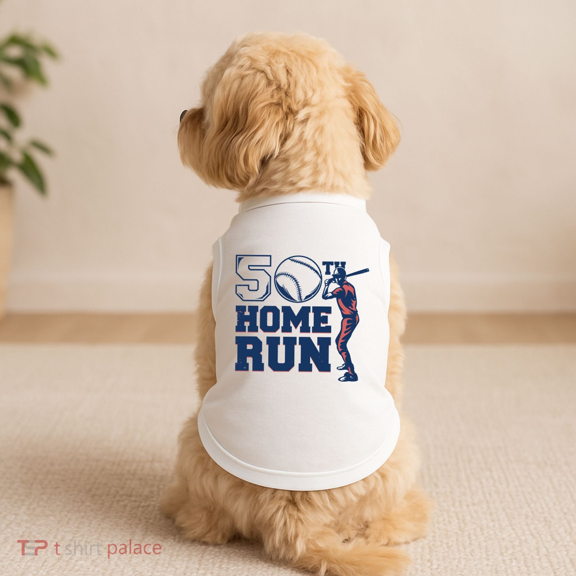 50th Home Run Baseball Birthday Gift Doggie Tank