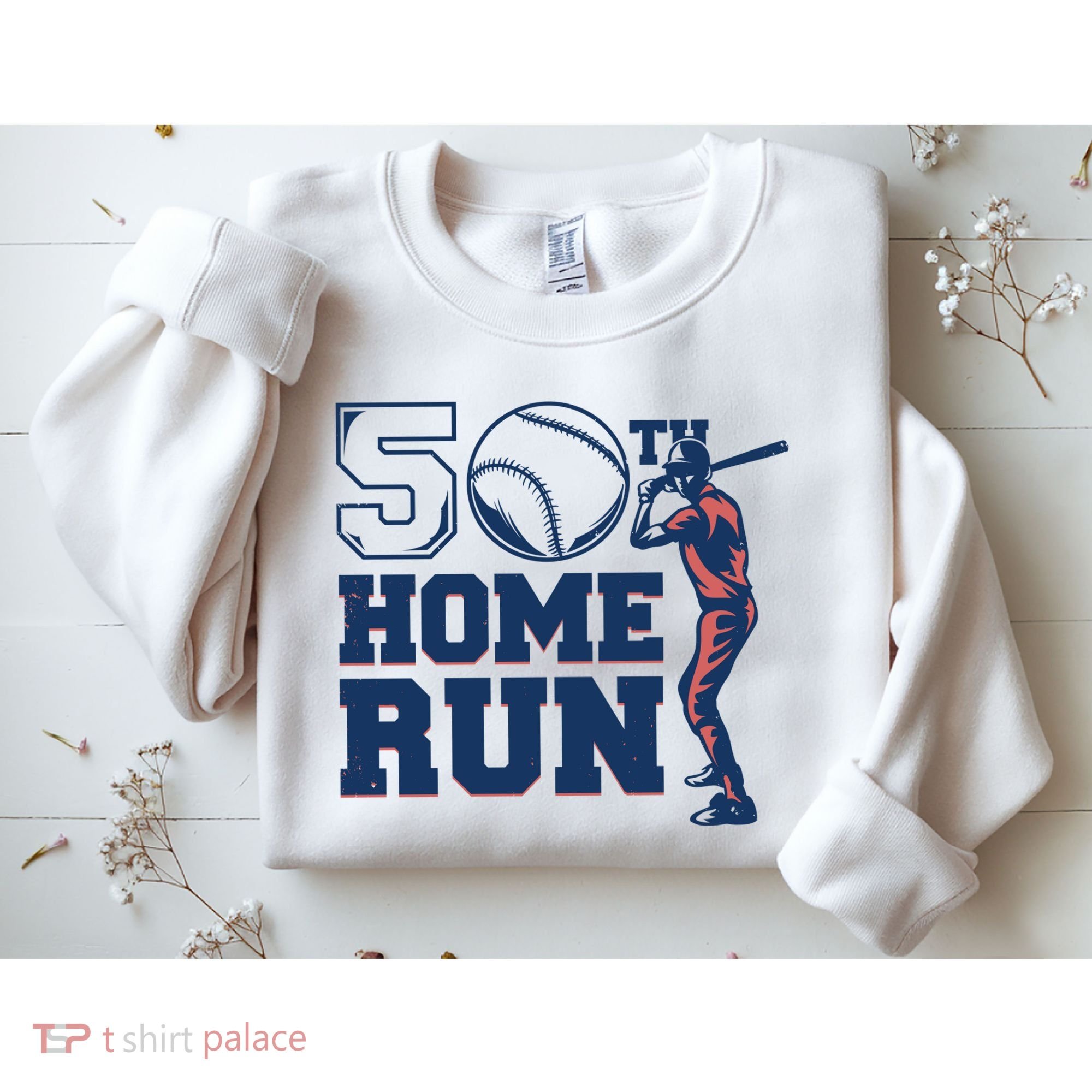 50th Home Run Baseball Birthday Gift Sweatshirt