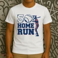 50th Home Run Baseball Birthday Gift T-Shirt thumb 3
