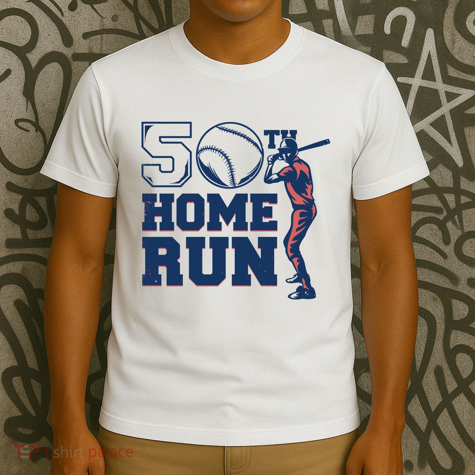 50th Home Run Baseball Birthday Gift T-Shirt
