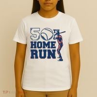 50th Home Run Baseball Birthday Gift T-Shirt thumb 4