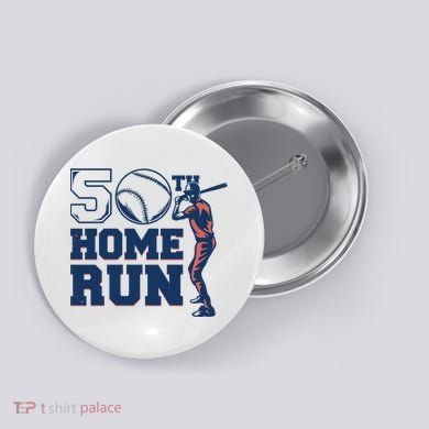 50th Home Run Baseball Birthday Gift Button