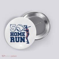 50th Home Run Baseball Birthday Gift Button thumb 0