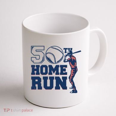 50th Home Run Baseball Birthday Gift Coffee Mug back