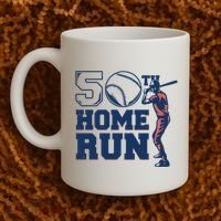 50th Home Run Baseball Birthday Gift Coffee Mug thumb 2