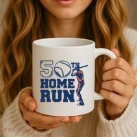 50th Home Run Baseball Birthday Gift Coffee Mug thumb 3