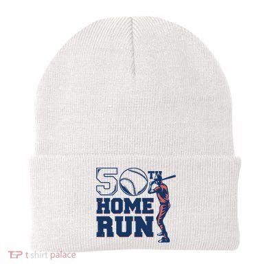 50th Home Run Baseball Birthday Gift Beanie