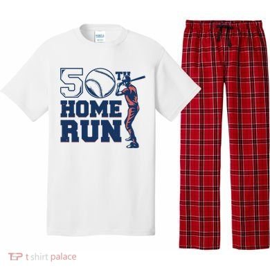 50th Home Run Baseball Birthday Gift Pajama Set