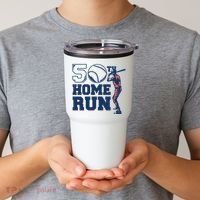 50th Home Run Baseball Birthday Gift Tumbler thumb 2