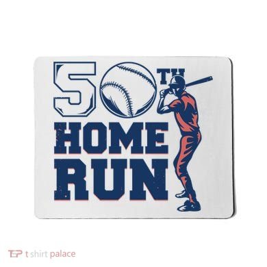 50th Home Run Baseball Birthday Gift Mousepad