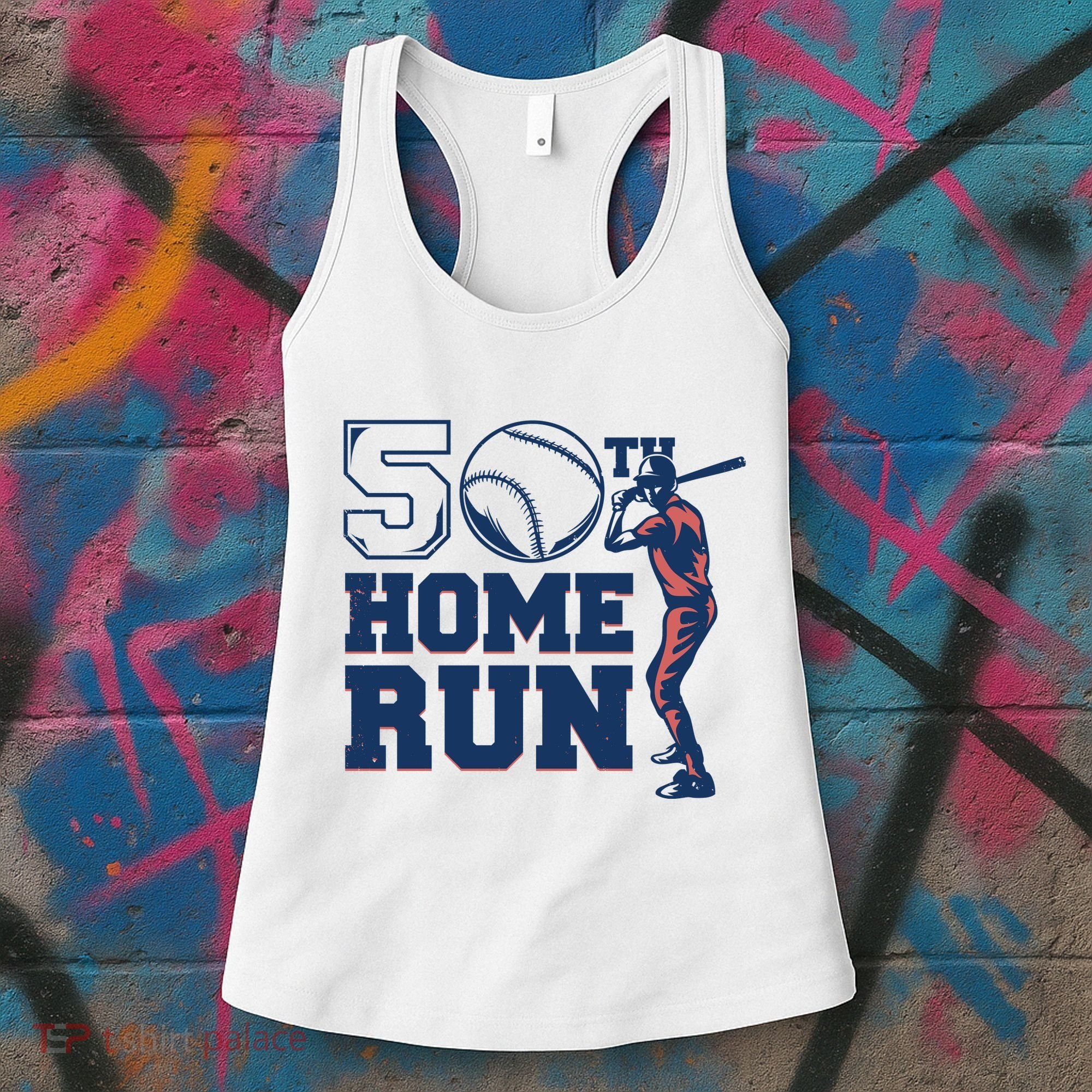50th Home Run Baseball Birthday Gift Women's Tank Top