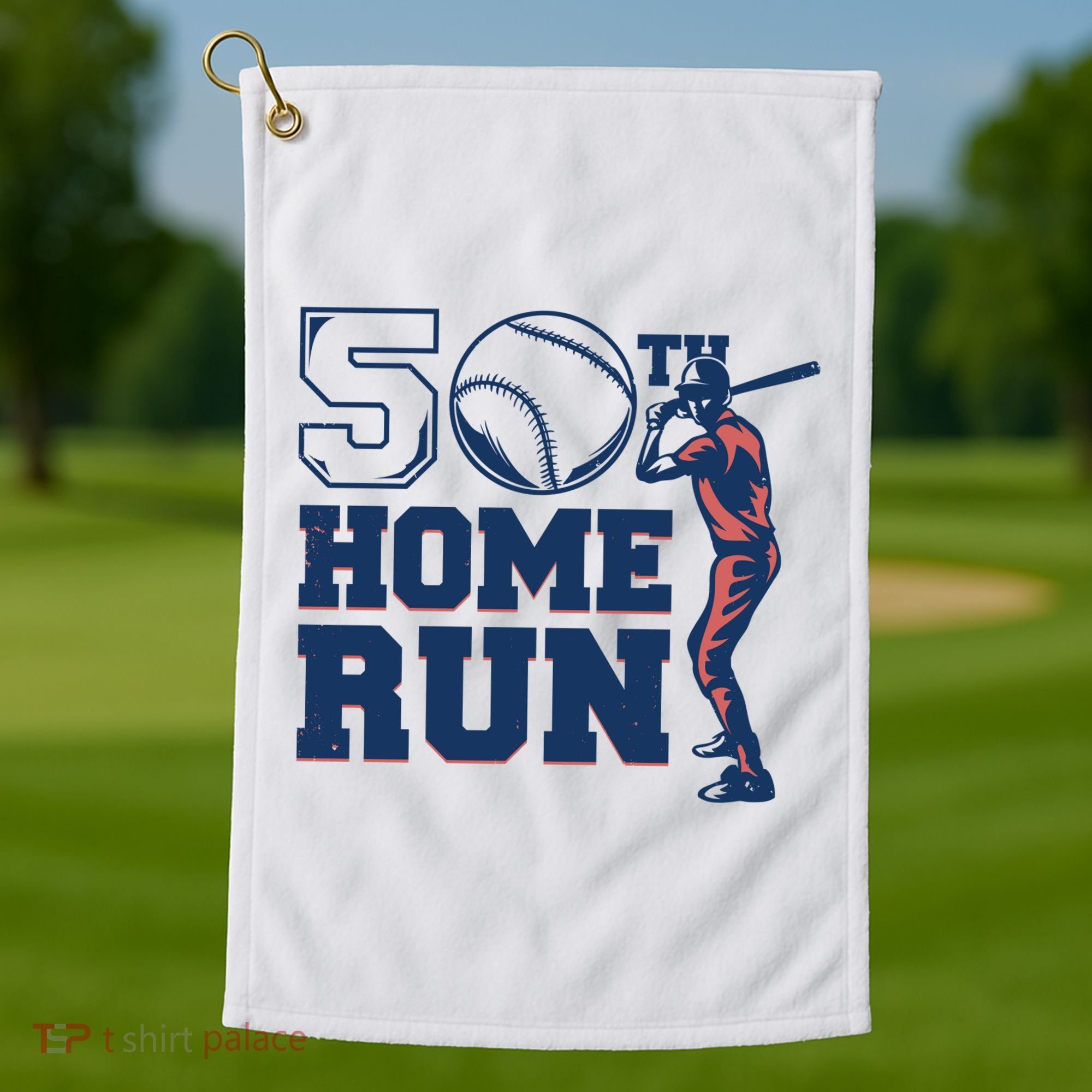 50th Home Run Baseball Birthday Gift Golf Towel