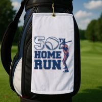 50th Home Run Baseball Birthday Gift Golf Towel thumb 2