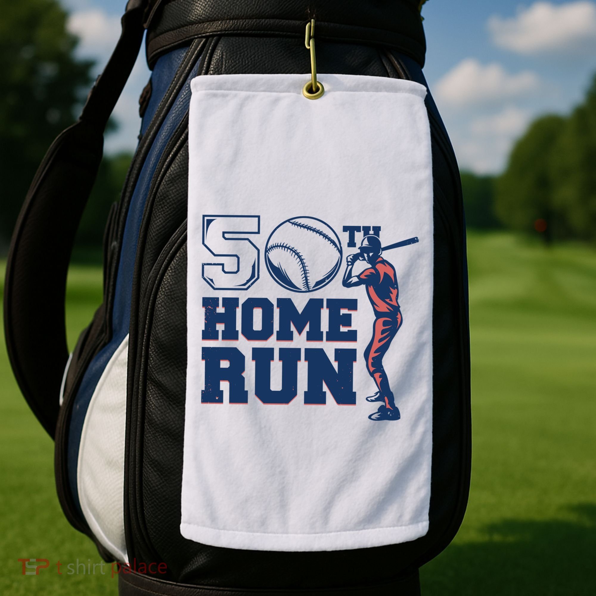 50th Home Run Baseball Birthday Gift Golf Towel