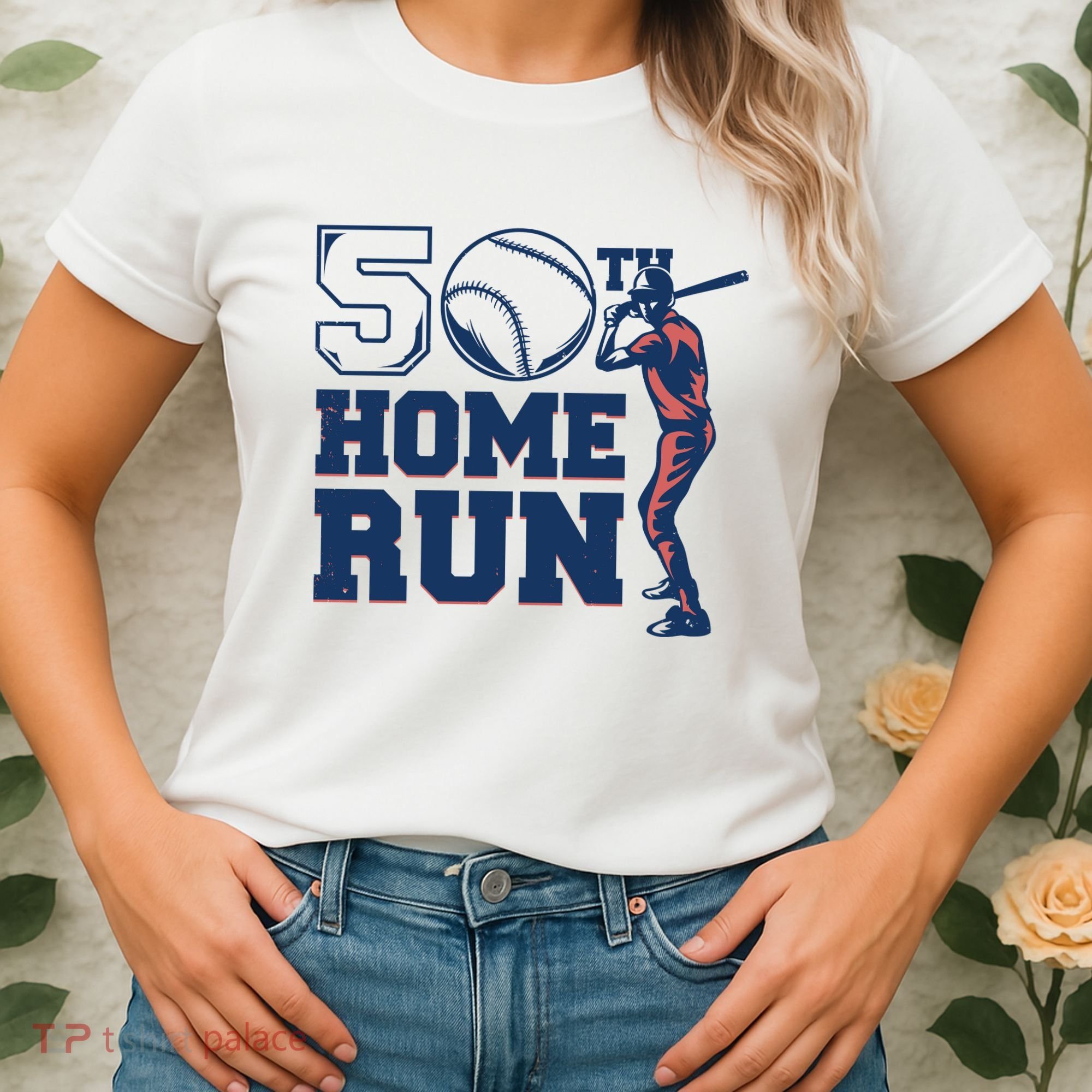 50th Home Run Baseball Birthday Gift Women's T-Shirt
