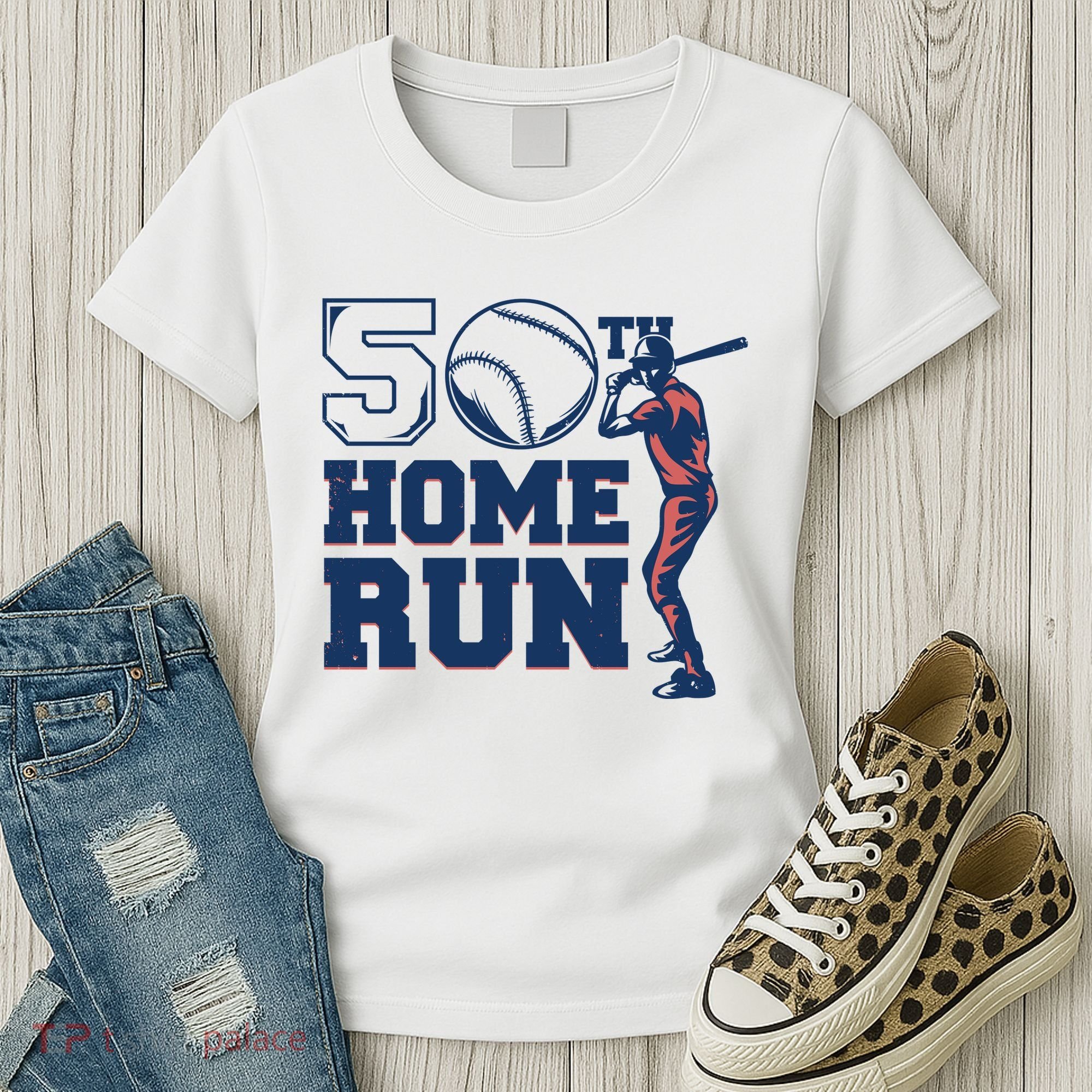 50th Home Run Baseball Birthday Gift Women's T-Shirt