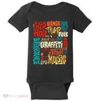 50th Music And Hip Hop Graffiti Cassette Baby Bodysuit thumb 0